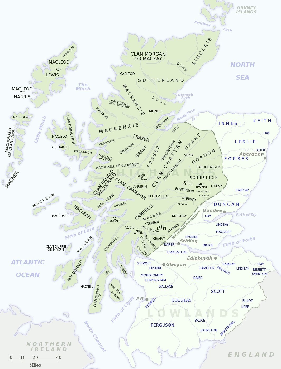 Grant Clan Scotland Map Scottish Clan Map