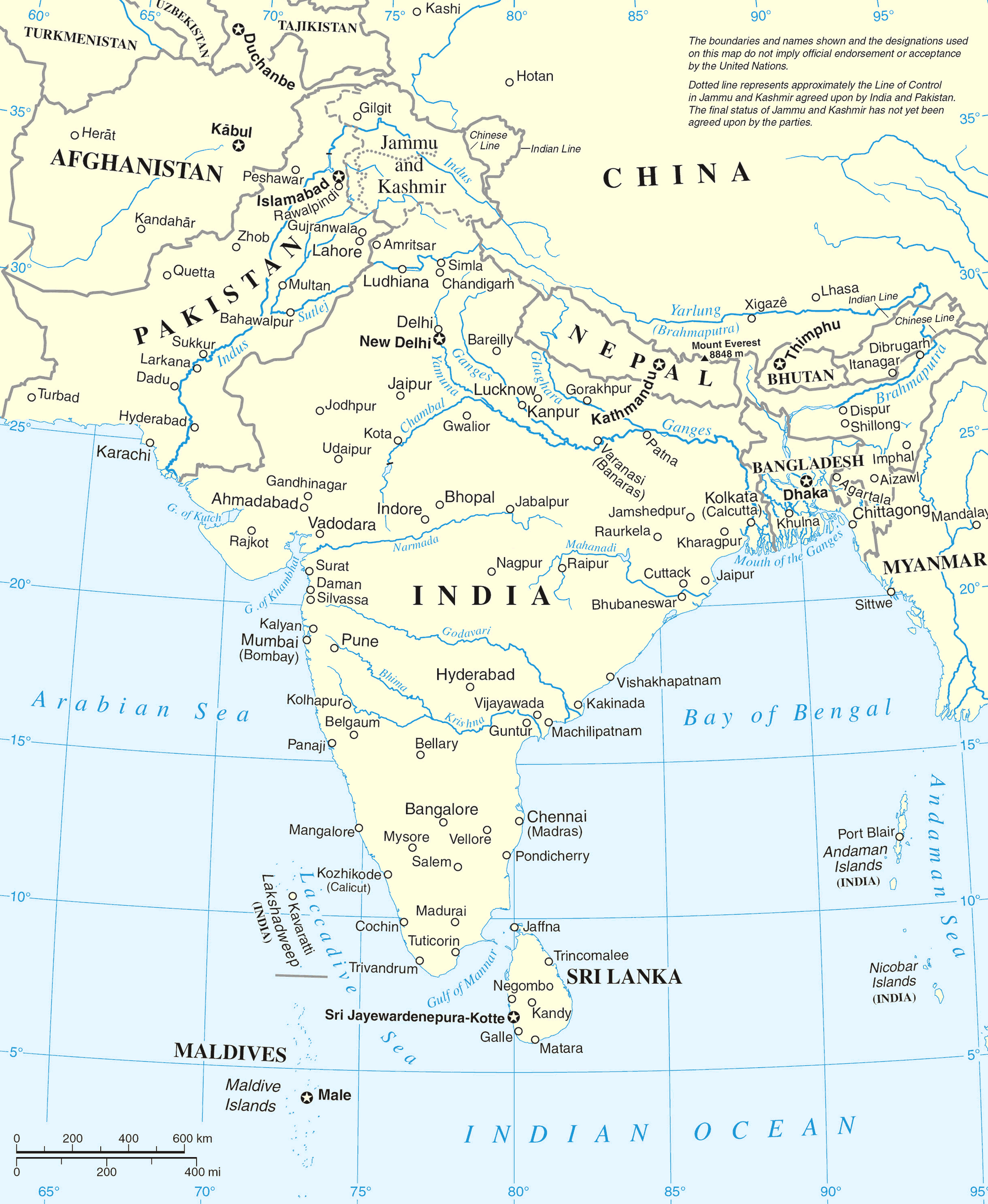 Physical South Asia Map South Asia Map - Mapsof.net