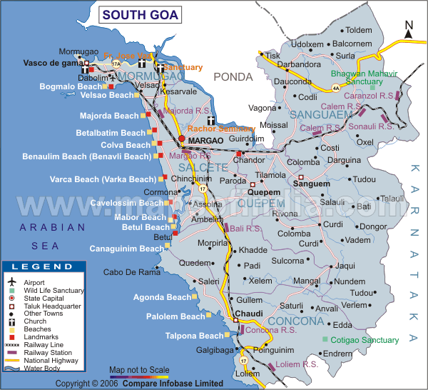 South Goa, South Goa District Map