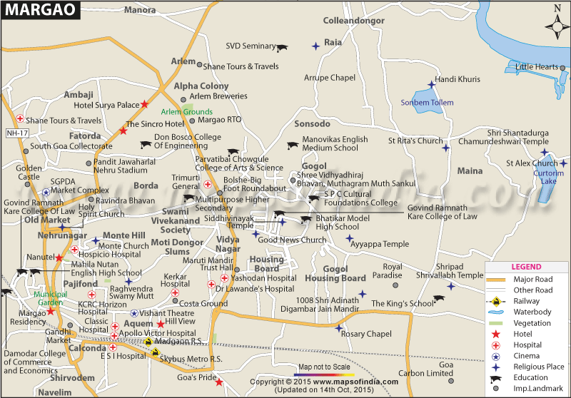 Margao City Map, Goa