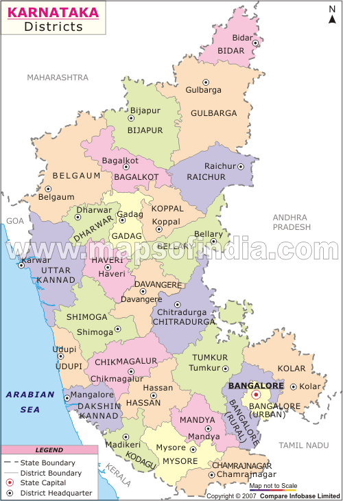 Karnataka Map India Illustration Karnataka Location Map 40E