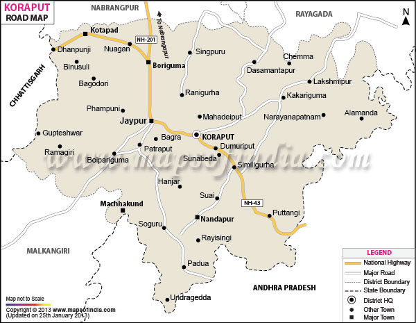 Koraput Road Map