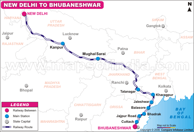 Delhi To Bihar Distance By Road 12820/Odisha Sampark Kranti Express Route Map, Anand Vihar,Delhi To Bhubaneshwar Train