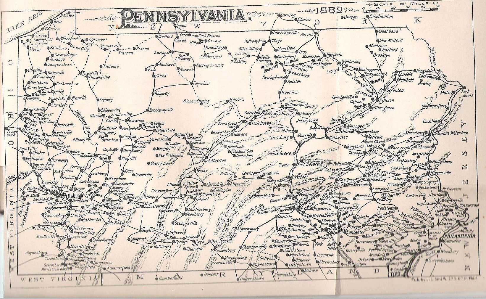 Early Road Maps of Pennsylvania