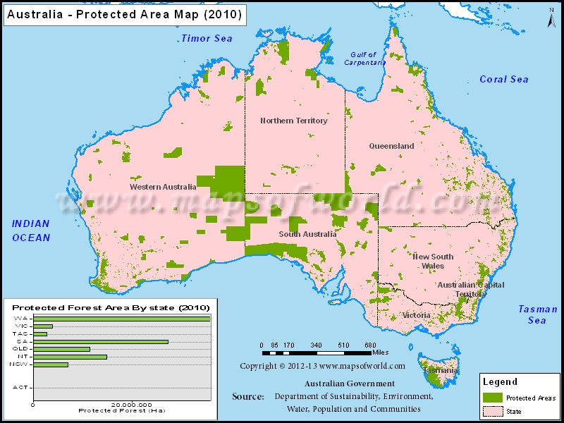 Protected Areas in Australia Map