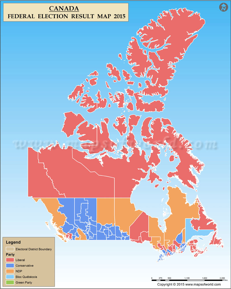 Canada Election 2015 Results Map