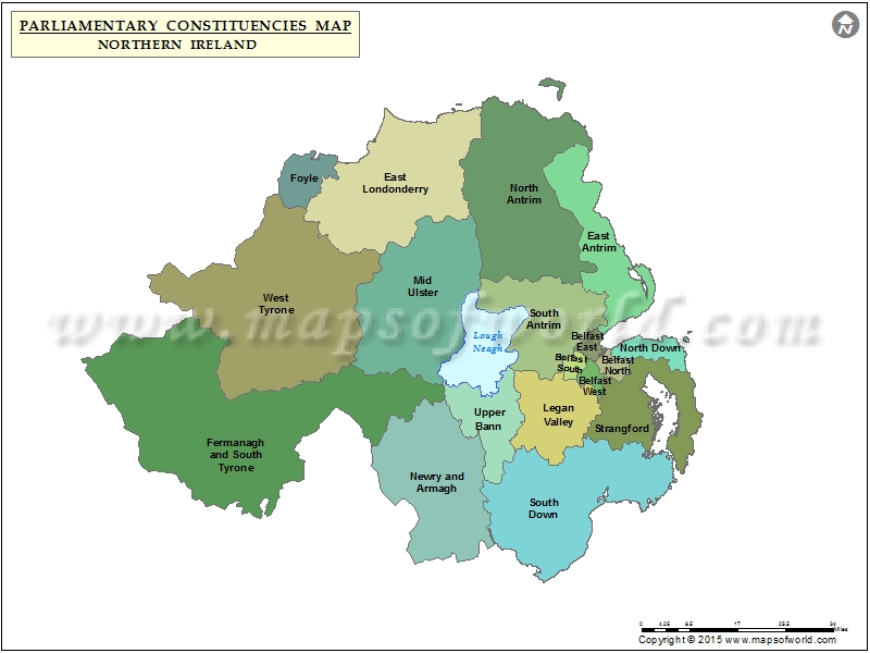 Northern Ireland Constituency Map, Constituencies in Northern Ireland