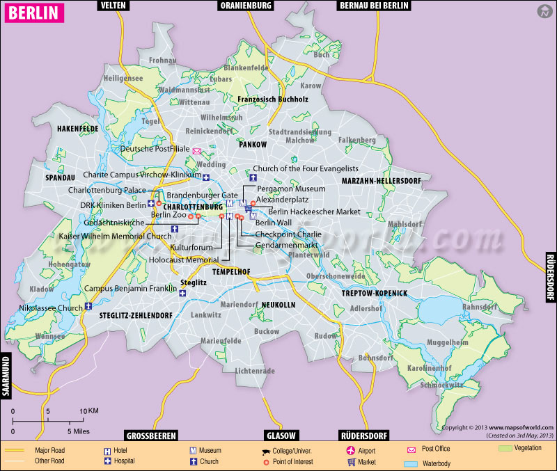 Location of Berlin in Germany Map World Map, a.
