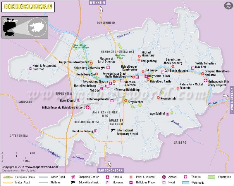 Heidelberg Map City Map of Heidelberg, Germany