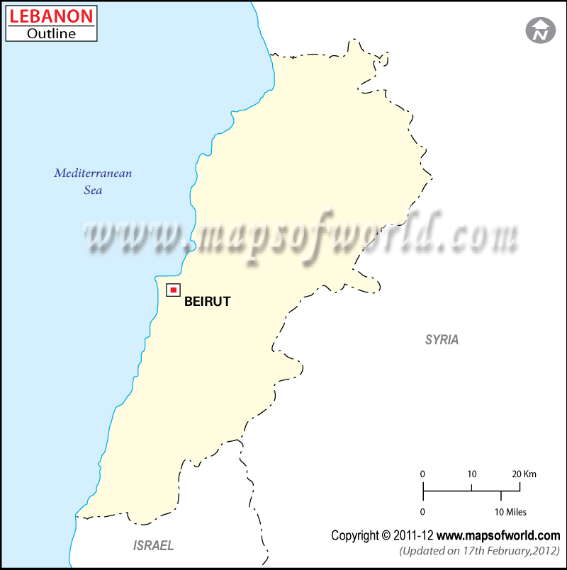 Blank Map of Lebanon Lebanon Outline Map