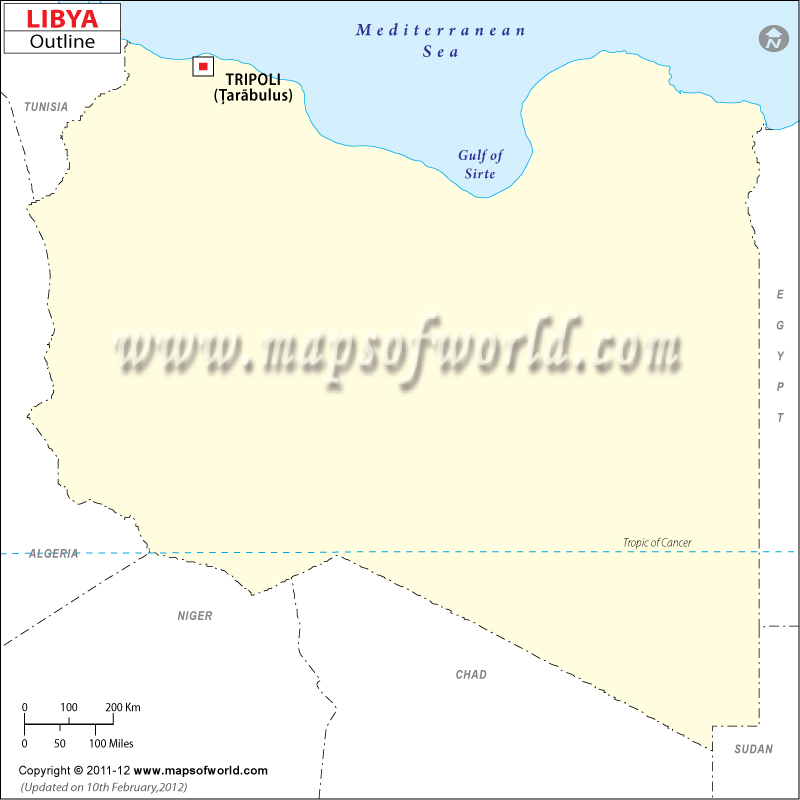 Blank Map of Libya Libya Outline Map