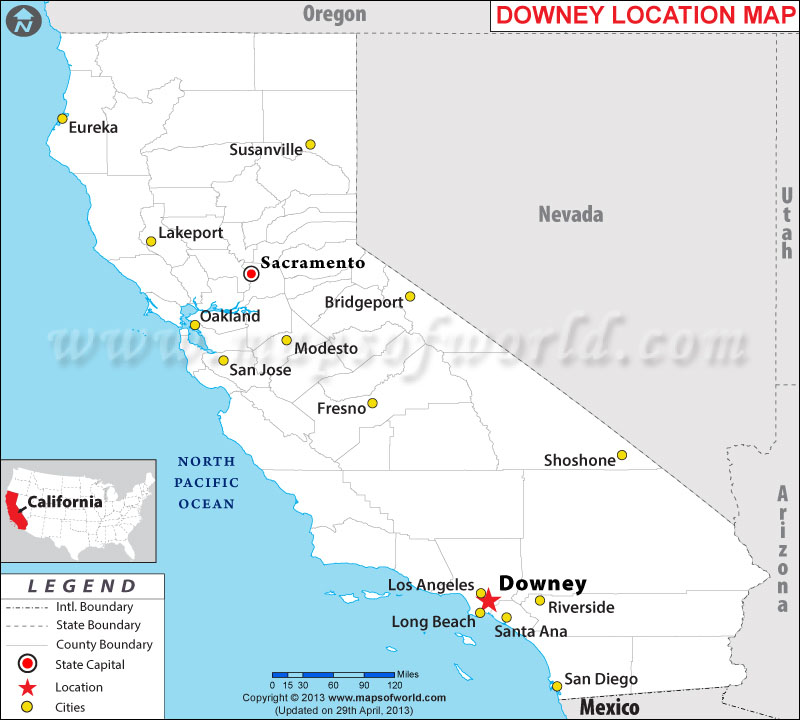 Where is Downey Located in California, USA