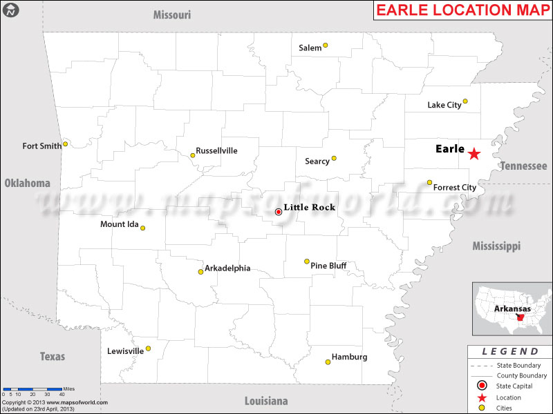 Where is Earle Located in Arkansas, USA