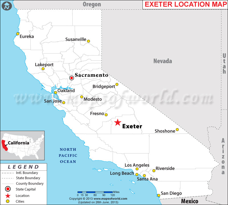 Where is Exeter, California