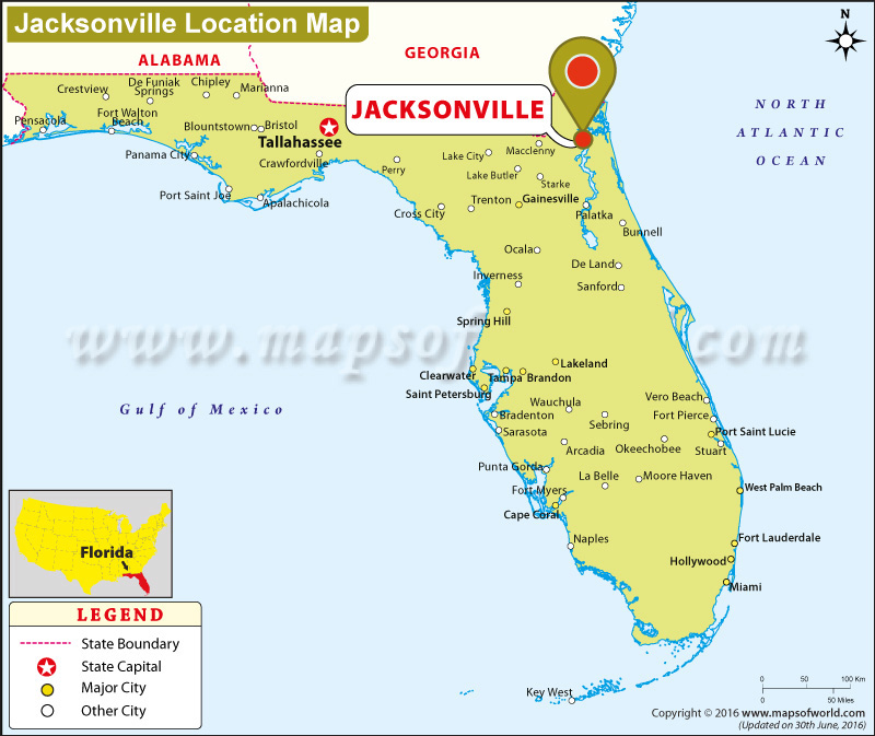 Where is Jacksonville Located in Florida, USA