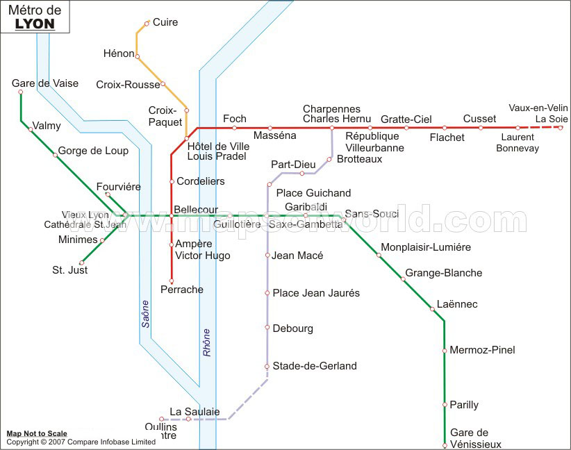 Lyon Metro Map