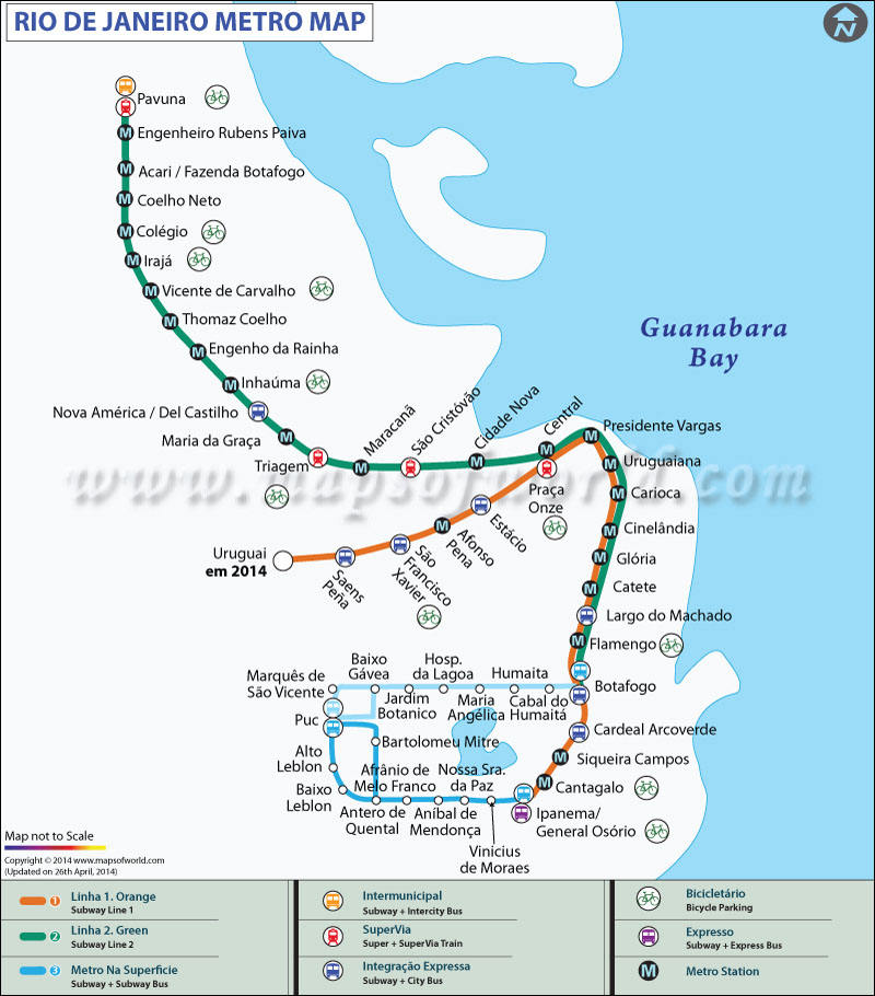 Metro Map of Rio de Janeiro JohoMaps