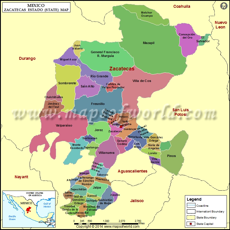 Zacatecas Mexico Map World Map 07