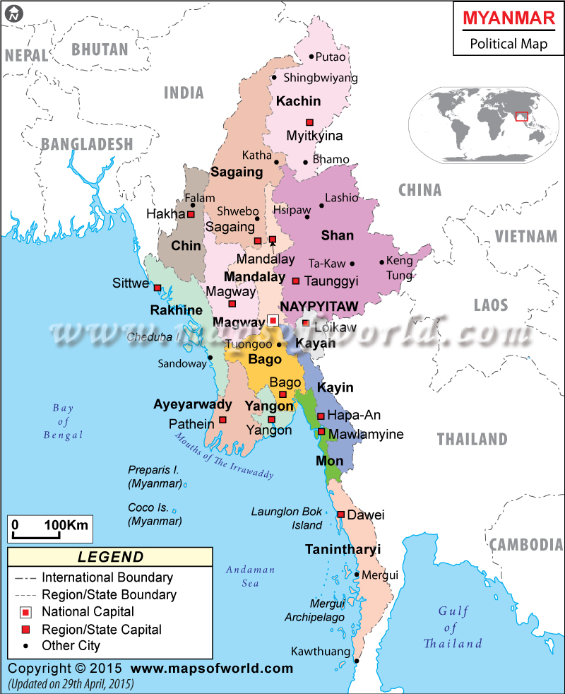 Political Map of Myanmar