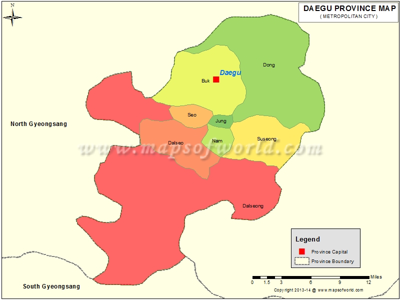 Daegu Map Province Map of Daegu (Taegu)