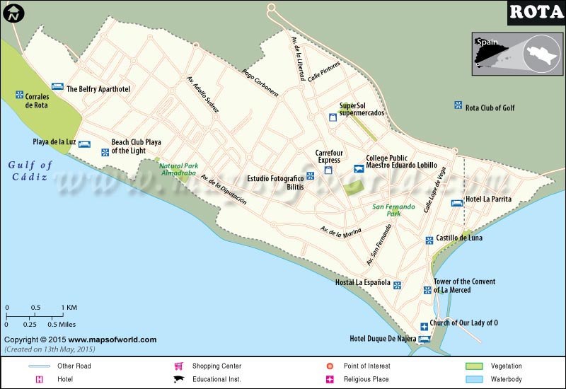 Rota Spain Map Color 2018