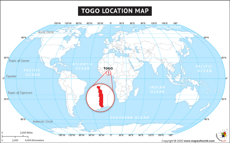 Togo On World Map Where is Togo Located? Location map of Togo