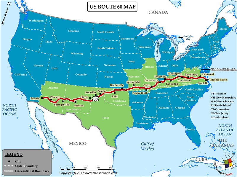 Interstate 70 Route Map