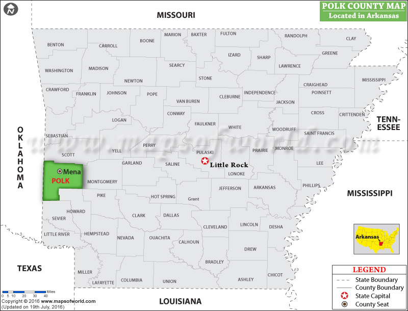 Polk County Map, Arkansas