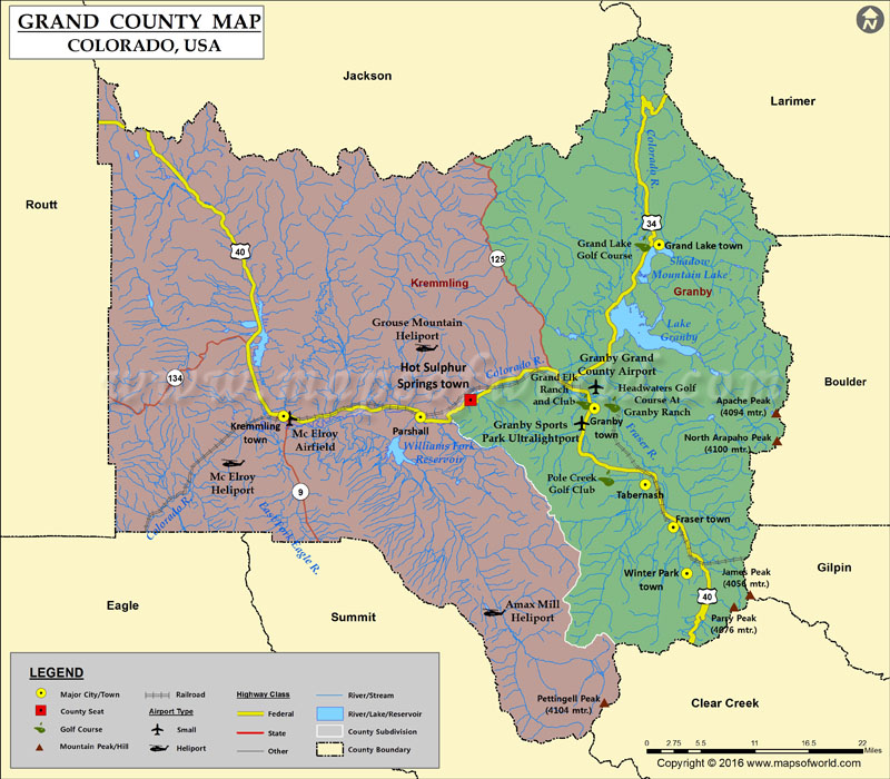 Grand County Map, Colorado Map of Grand County, CO
