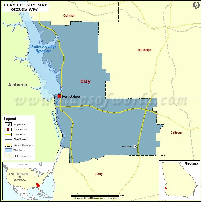 Clay County Map, Map of Clay County