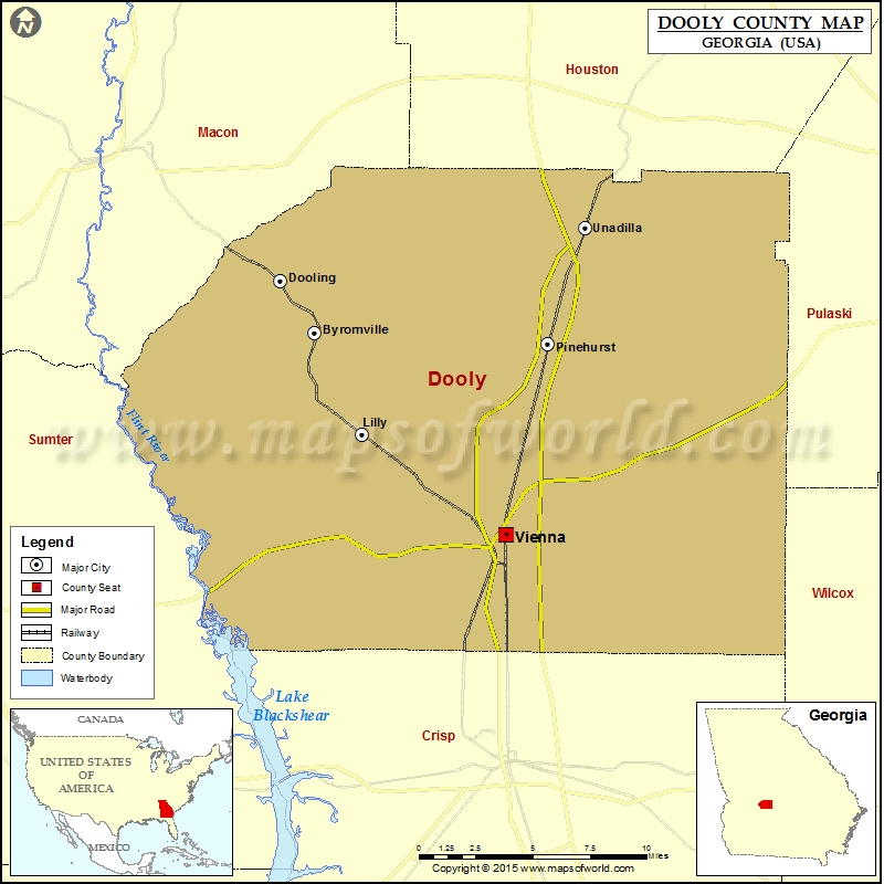Dooly County Map, Map of Dooly County