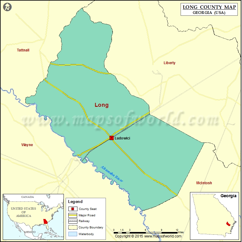Long County Map, Map of Long County