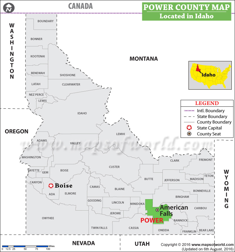 Power County Map, Idaho