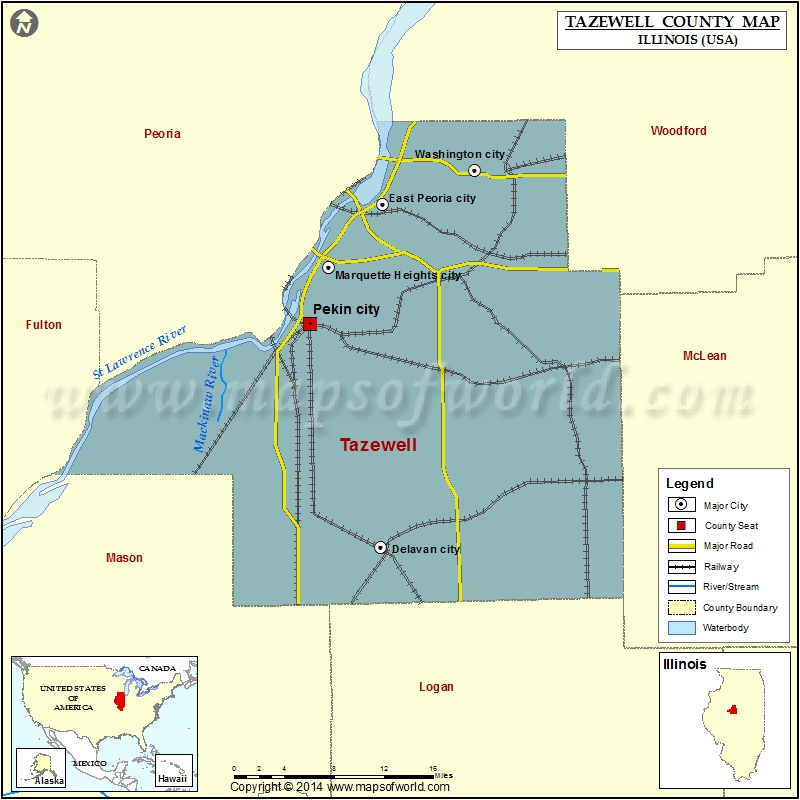 Tazewell County Il Gis Tazewell County Map, Illinois