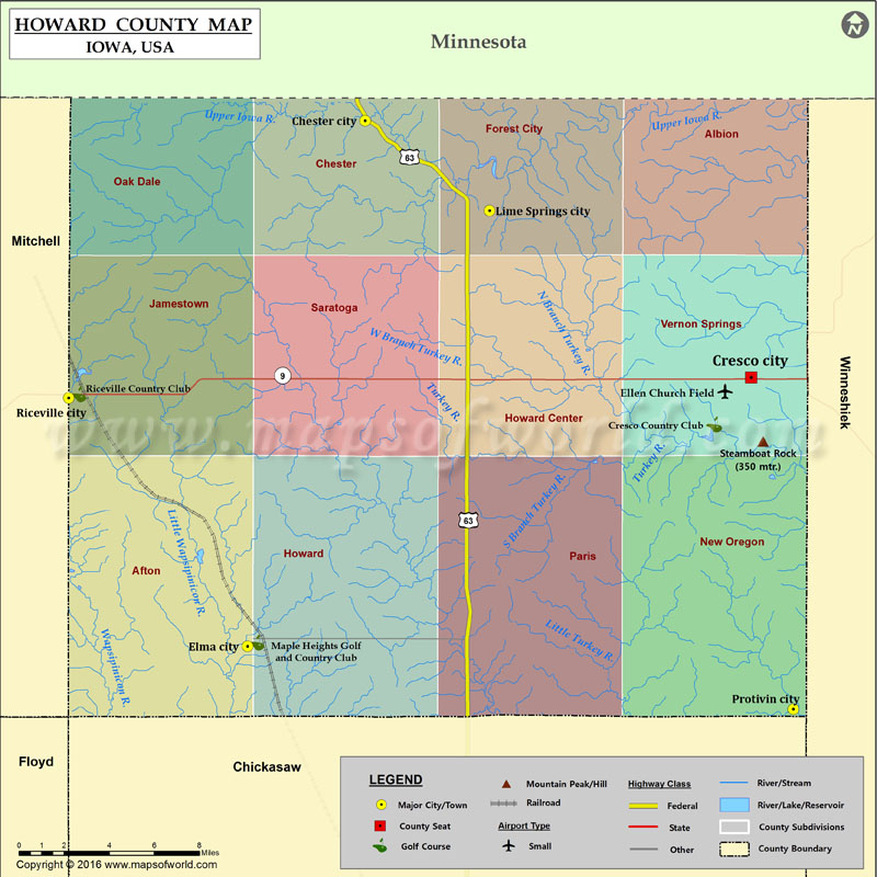 Howard County Gis Map Howard County Map, Iowa