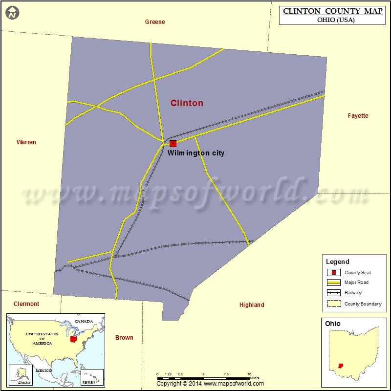 Clinton County Map, Clinton County Ohio