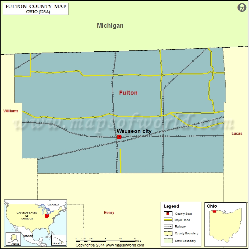 Fulton County Map, Fulton County Ohio