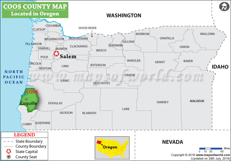 Coos County Map, Oregon