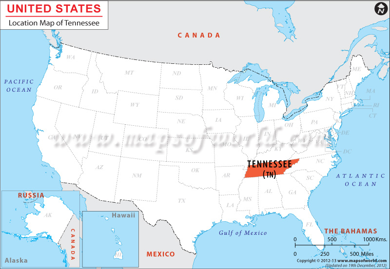 Where is Tennessee ? Location Map of Tennessee