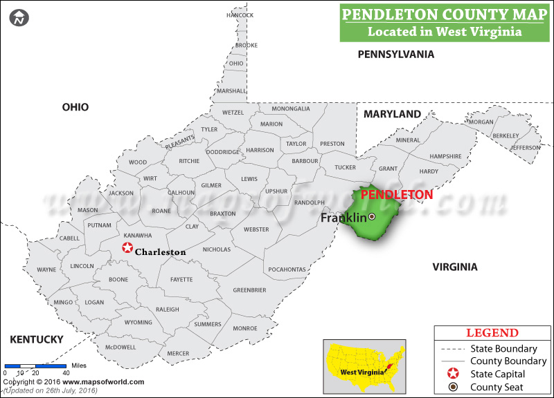 Pendleton County Map, West Virginia