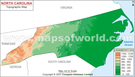 North Carolina Topographic Map