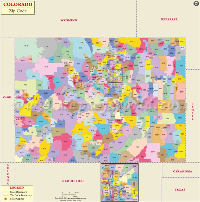 Aurora Colorado Zip Code Map Map Vector