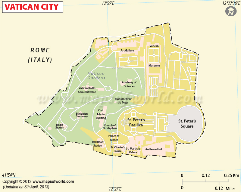 Vatican City, Rome, Italy Travel Map, Facts, Location, Tours