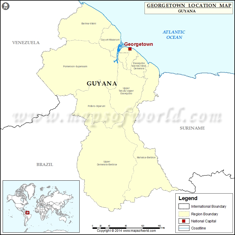 Where is Location of in Guyana Map