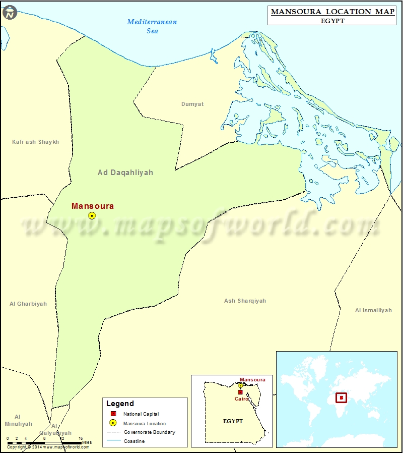 Where is Mansoura Location of Mansoura in Egypt Map