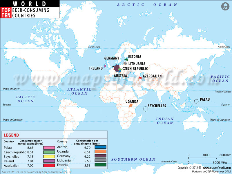 Beer Consuming Countries World Top Ten