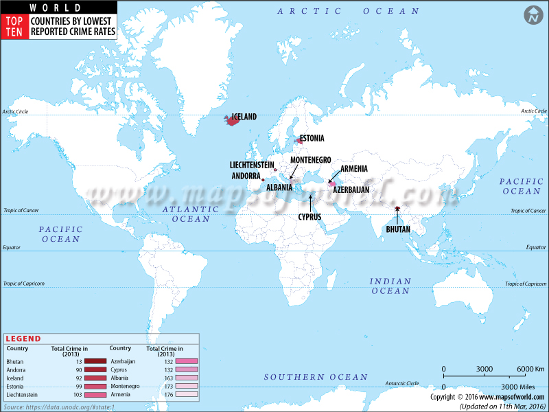 Countries With Lowest Reported Crime World Top Ten
