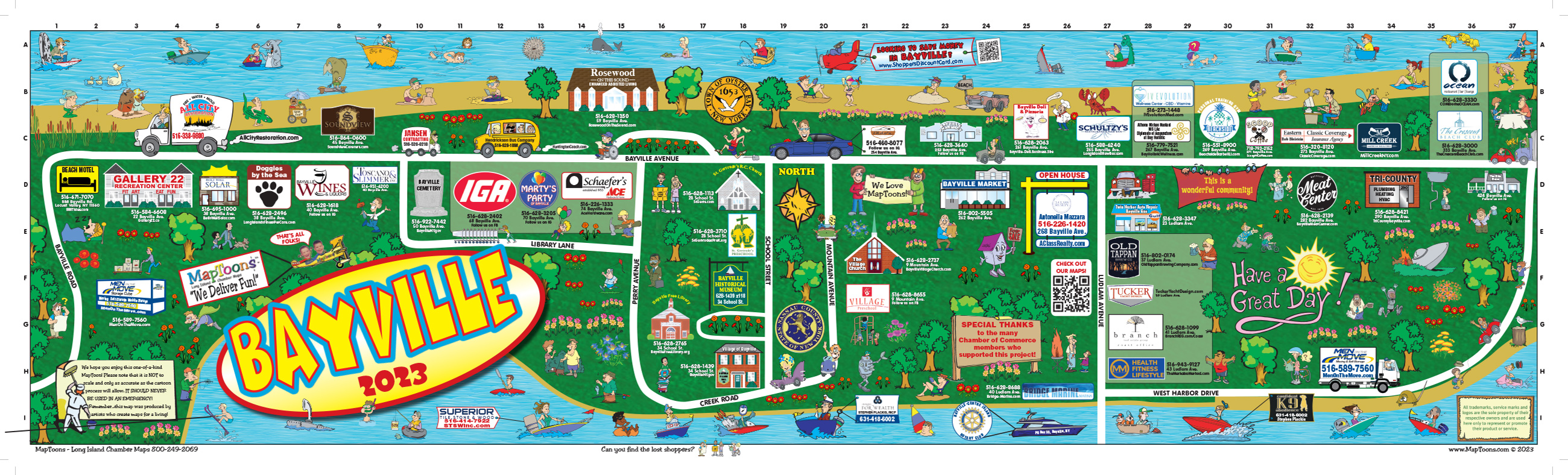 Bayville MapToons Long Island Chamber Maps