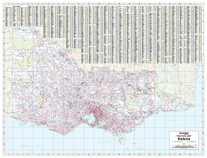 Melbourne & Victoria Postcode Map, Buy Postcode Map of Melbourne Mapworld
