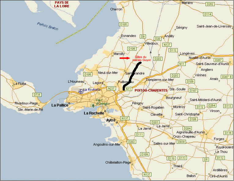 Carte Niort La Rochelle plan détaillé charente maritime, la rochelle